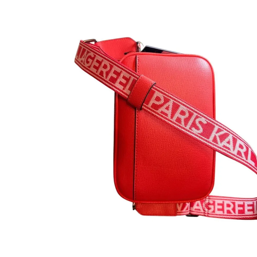 Karl Lagerfeld Paris Maybelle Camera Crossbody – Coral/Salmon – NWT
